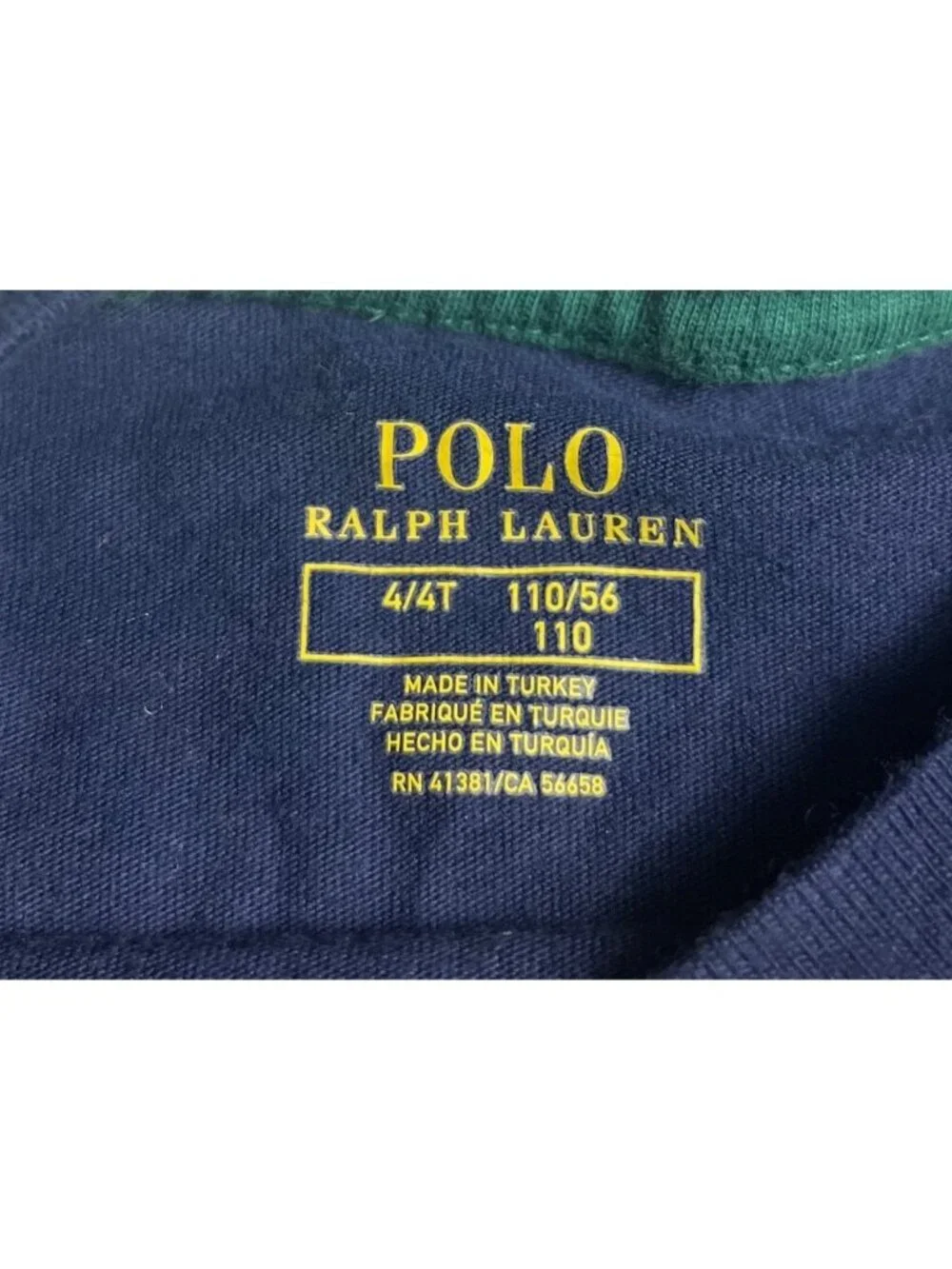 Polo Ralph Lauren Boys Color Block Polo Bear Graphic Tee 4T Navy/Red/Yellow